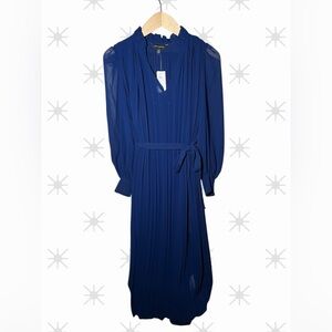 Banana Republic Navy Blue Pleated Chiffon Shirt dress Size XS